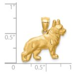 14K Satin Diamond-cut German Shepherd Dog Pendant - Image 4
