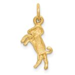 14k Satin Diamond-cut Aries Zodiac Charm - Image 4