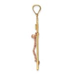 14K Two-tone INRI Crucifix Pendant - Image 2