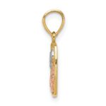 14K Two-tone and White Rhodium Baptism Rectangular Pendant - Image 2