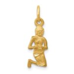 14k Satin Diamond-cut Virgo Zodiac Charm