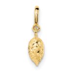 14K 3-D Puffed Diamond-cut Heart with Spring Ring Clasp Charm - Image 2