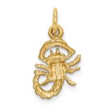14k Satin Diamond-cut Scorpio Zodiac Charm - Image 4