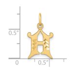 14K Diamond-cut Letter H Initial Charm - Image 4
