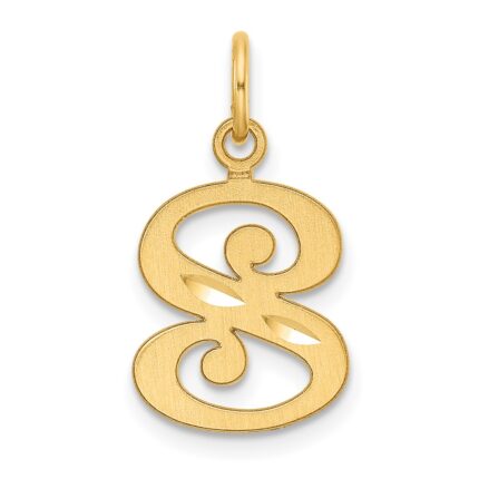 14K Diamond-cut Letter S Initial Charm