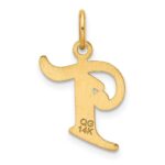 14K Diamond-cut Letter T Initial Charm - Image 3