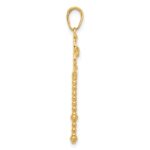 14k and White Rhodium Diamond-cut Floral Key Pendant - Image 2