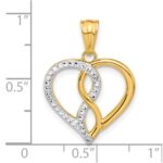 14K and White Rhodium Diamond-cut Infinity Heart Pendant - Image 4