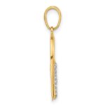 14K and White Rhodium Diamond-cut Cross in Heart Pendant - Image 2