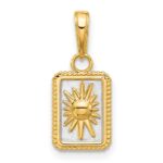 14K and White Rhodium Sun in Frame Pendant