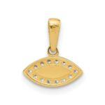 14K Polished CZ and Enamel Evil Eye Pendant - Image 3