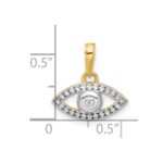 14K and White Rhodium Diamond-cut Evil Eye Pendant - Image 4