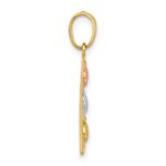 14K Two-tone with White Rhodium Polished Turtles Rectangle Pendant - Image 2