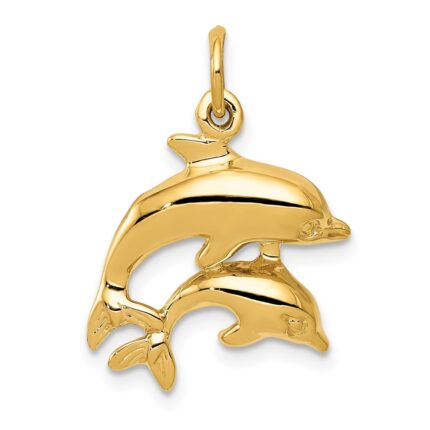 14k Dolphin Pair Charm
