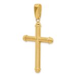 14K Polished and Textured Cross Pendant - Image 4