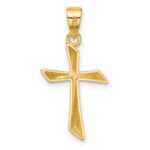 14K Polished Angled Cross Pendant - Image 3