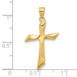 14K Polished Angled Cross Pendant - Image 4