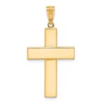 14K Two-tone Polished and Textured Crucifix Pendant - Image 3