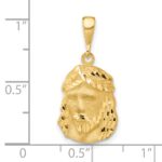 14K Satin and Diamond-cut Jesus Medal Pendant - Image 4