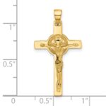 14K Polished Crucifix and St Benedict Pendant - Image 4