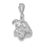 14k White Gold Bulldog Pendant - Image 5