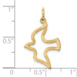 14K Satin and Diamond-Cut Dove Cut-out Charm - Image 4