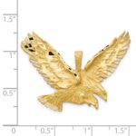 14k Satin Diamond-cut Eagle Pendant - Image 3
