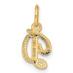 14KY Script Letter D Initial Charm - Image 3