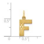 14KY Satin Diamond-cut Letter F Initial Charm - Image 4