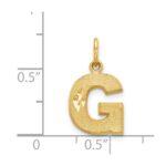 14KY Satin Diamond-cut Letter G Initial Charm - Image 4