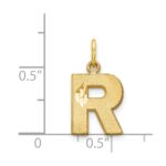 14KY Satin Diamond-cut Letter R Initial Charm - Image 4