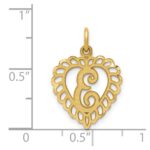14k Heart Letter E Charm - Image 4