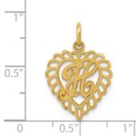 14k Heart Letter H Charm - Image 3