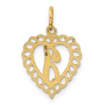 14k Heart Letter J Charm - Image 3