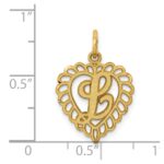 14k Heart Letter L Charm - Image 4
