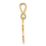 14KY Polished Script Filigree Letter B Initial Pendant - Image 2