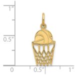 14k Basketball in Net Charm - Image 4