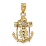 14k Two-tone Mariners Cross Pendant - Image 4