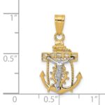 14k Two-tone Mariners Cross Pendant - Image 3