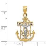 14k Two-tone Mariners Cross Pendant - Image 3