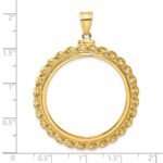 Wideband Distinguished Coin Jewelry 14k Polished Wide Twisted Wire 32.7mm x 3.00mm Screw Top Coin Bezel Pendant - Image 4