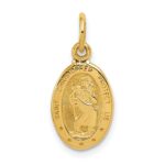 14k Polished Small Saint Christopher Medal Oval Charm