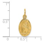 14k Polished Small Saint Christopher Medal Oval Charm - Image 4