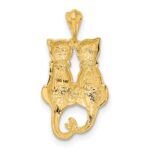 14k Satin and Polished Two Sitting Cats Pendant - Image 3