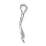 14k White Gold Diamond-cut Awareness Ribbon Pendant - Image 2