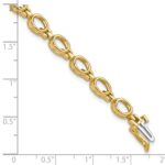 14k Holds 16-6x4 Oval Bezel-set Gemstone 7 inch Bracelet Mounting Only - Image 4