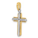 14k Two-tone Cross Pendant - Image 5