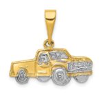 14k and White Rhodium Pick-up Truck Pendant