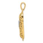 14K and White Rhodium 3-D Mezuzah with Shin Charm - Image 2