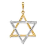 14k Two-tone Large Cut-out Star Of David Pendant - Image 3